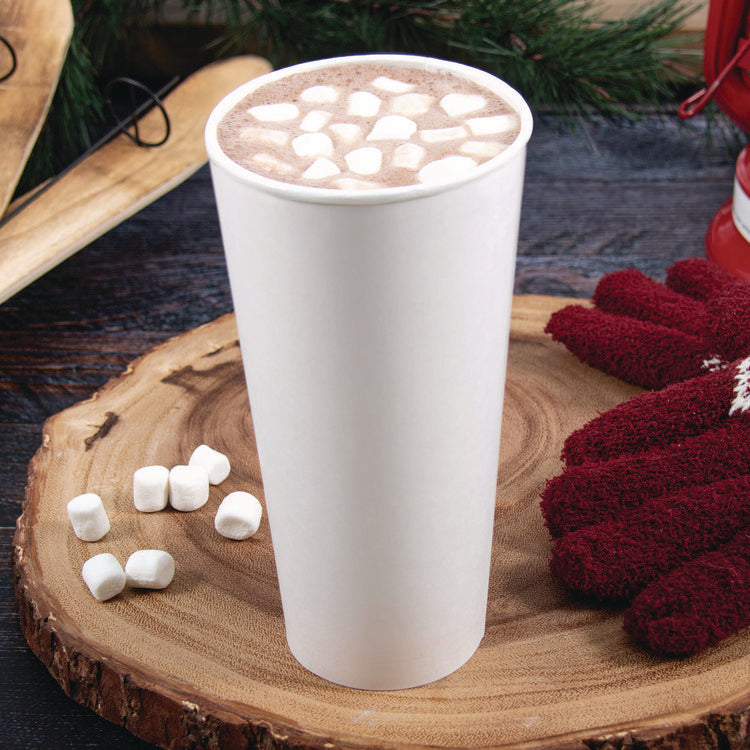 Thermoguard Insulated Paper Hot Cups, 24 oz, White Sustainable Forest Design, 600/Carton