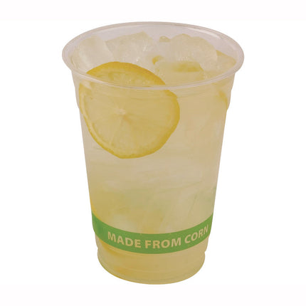 GreenStripe Renewable and Compostable Cold Cups, 12 oz, Plastic, Clear, 50/Pack