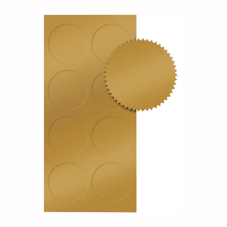 Seals, 1.75" Diameter, Gold Foil, 50/Pack