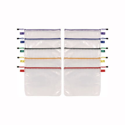 Poly Travel Pouch Set, 13.19" x 10.44", Assorted Colors, 10/Pack