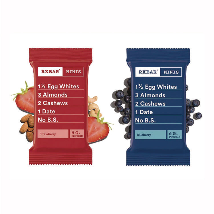 Minis Protein Bars Variety Pack, Blueberry/Strawberry, 0.9 oz Bar, 8/Box