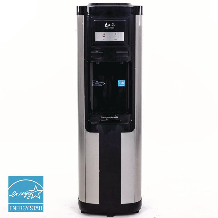 Hot and Cold Water Dispenser, 3-5 gal, 13 dia x 38.75 h, Stainless Steel