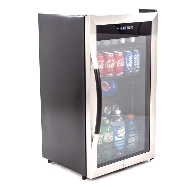 3 Cu. Ft. Refrigerator/beverage Cooler, 18.75 X 19.5 X 33.75, Black/stainless Steel Framed Glass Door