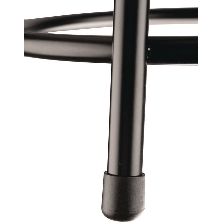 6400 Series Fixed Height Heavy Duty Vinyl Padded Steel Stool, Backless, Supports 500 lb, 24" Seat Height, Black Seat/Base
