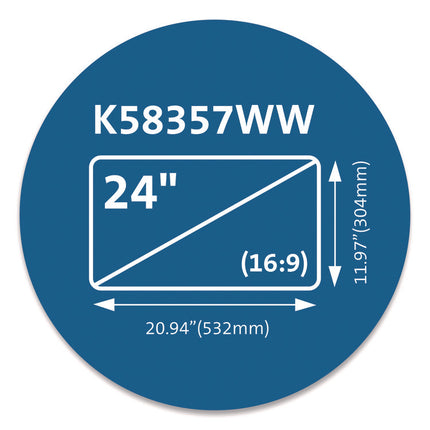 Magnetic Monitor Privacy Screen for 24" Widescreen Flat Panel Monitors, 16:9 Aspect Ratio