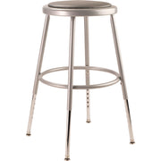 6400 Series Height Adjustable HD Vinyl Padded Steel Stool, Backless, Supports 500 lb, 18.5"-26.5" Seat Height, Gray Seat/Base