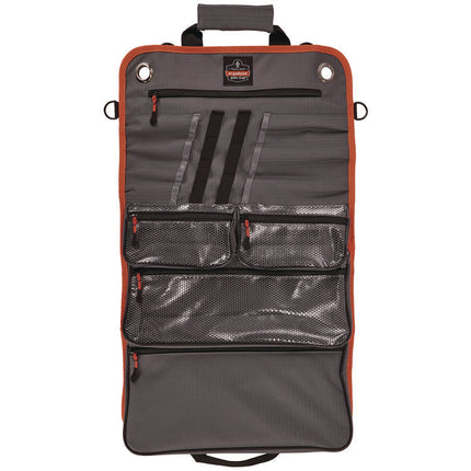 Arsenal 5874 Roll Up Tool Bag with Zipper Pockets, 5 Zippered Pockets, 7 Tool Slots, 1 x 27 x 16, Polyester, Gray