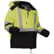 GloWear Class 3 Hi-Vis Winter Jacket with AmpliFIRE Heat Reflective Lining, 5X-Large, Lime