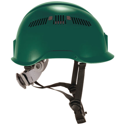 Skullerz 8977 Class C Safety Helmet with Adjustable Venting, 6-Point Ratchet Suspension, Green