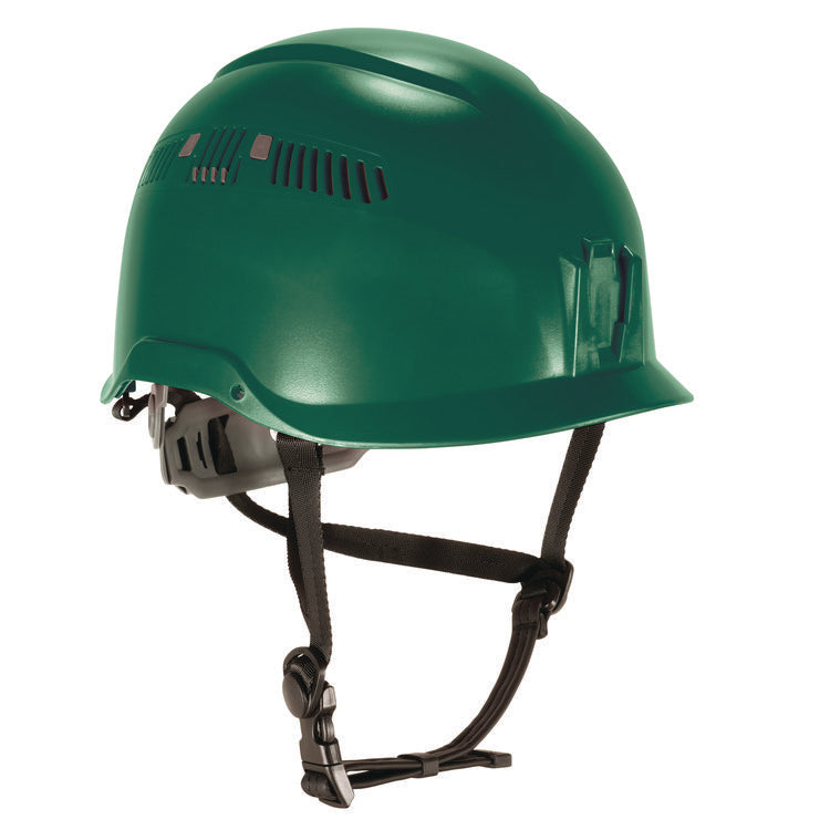 Skullerz 8977 Class C Safety Helmet with Adjustable Venting, 6-Point Ratchet Suspension, Green