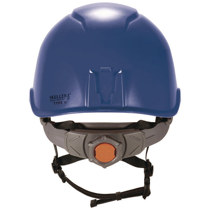 Skullerz 8976LED Class E Safety Helmet with LED Light, 6-Point Ratchet Suspension, Blue