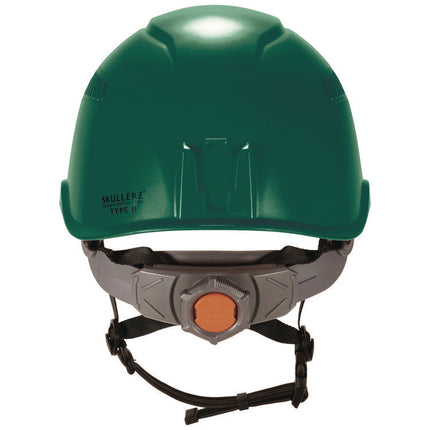 Skullerz 8977LED Class C Safety Helmet with LED Light and Adjustable Venting, 6-Point Ratchet Suspension, Green