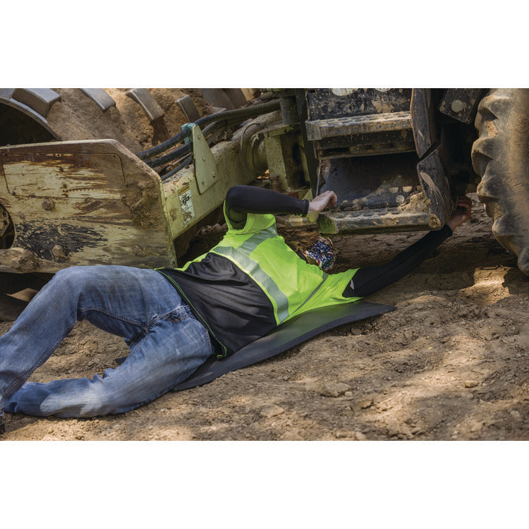 GloWear 8280BK Class 2 Performance T-Shirt with Black Bottom, Large Long, Lime