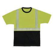 GloWear 8280BK Class 2 Performance T-Shirt with Black Bottom, 3X-Large Long, Lime