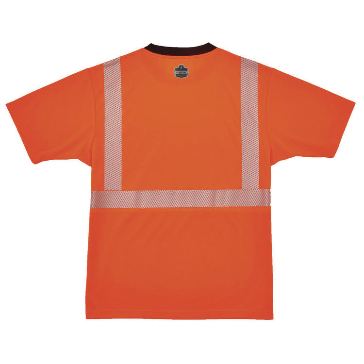 GloWear 8280BK Class 2 Performance T-Shirt with Black Bottom, 2X-Large Long, Orange