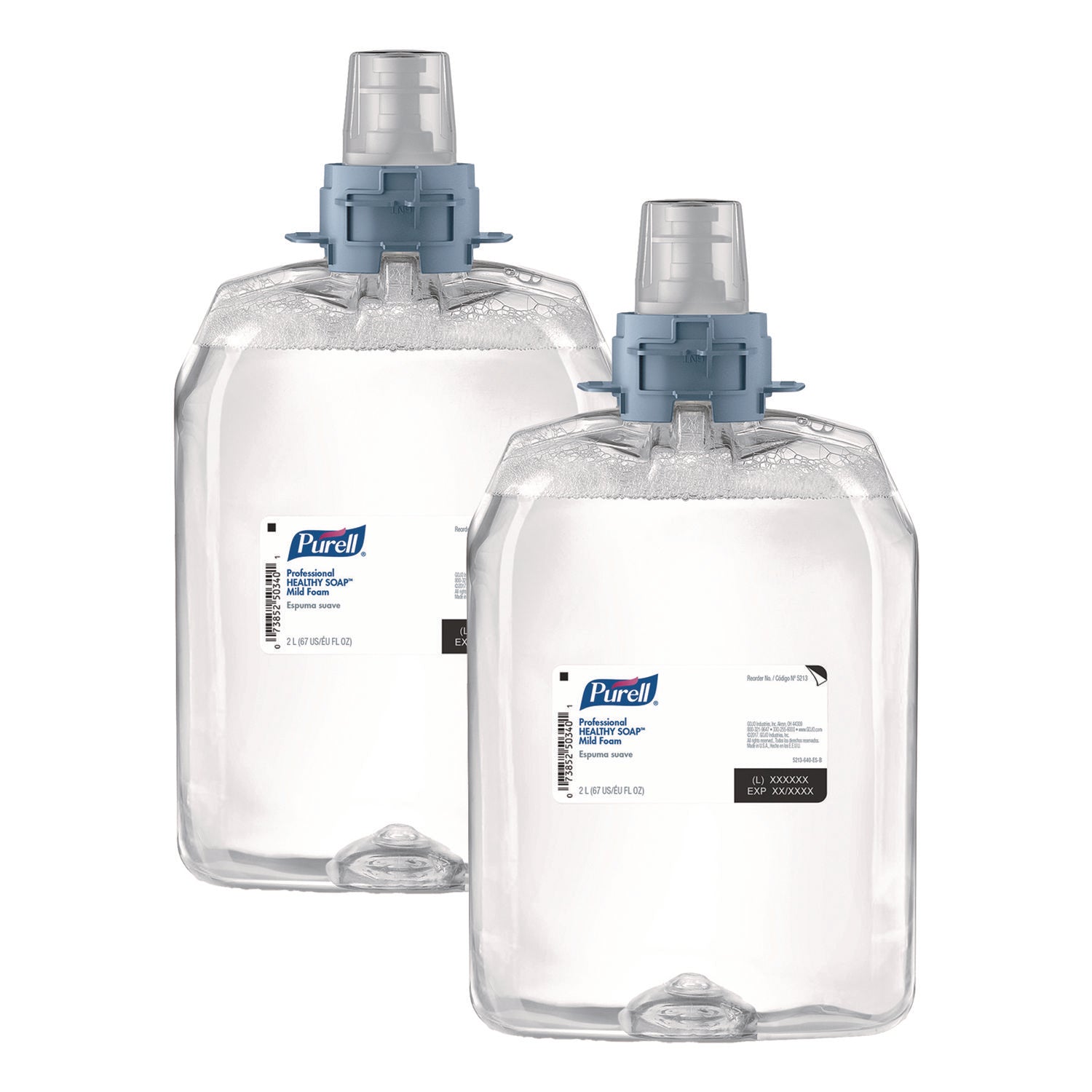 Professional HEALTHY SOAP Mild Foam, Refill for PURELL FMX-20 Manual Soap Dispenser, Fragrance-Free, 2,000 mL, 2/Carton
