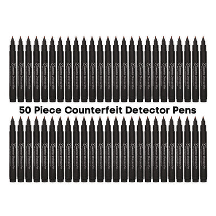 Counterfeit Bill Detector Marker Pen, 3 x 7.25 x 0.6, Black, 50/Pack
