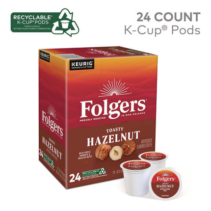 Toasty Hazelnut Coffee K-Cups, 24/Box