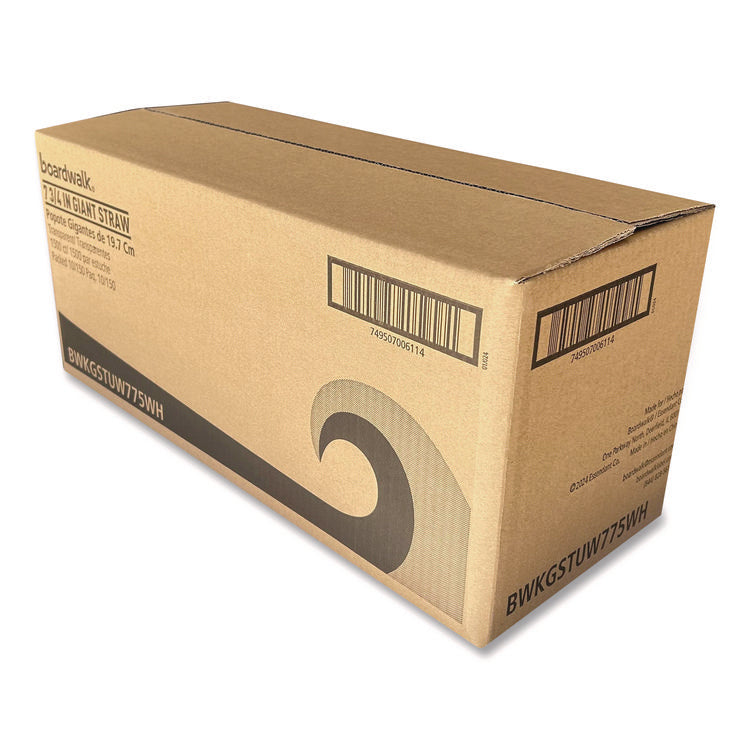 Giant Straws, 7.75", Polypropylene, Clear, 1,500/Carton