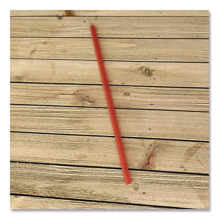Jumbo Straws, 7.75", Polypropylene, Red, 2,500/Carton