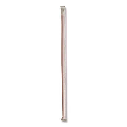 Wrapped Giant Straws, 10.25", Polypropylene, Red, 1,200/Carton