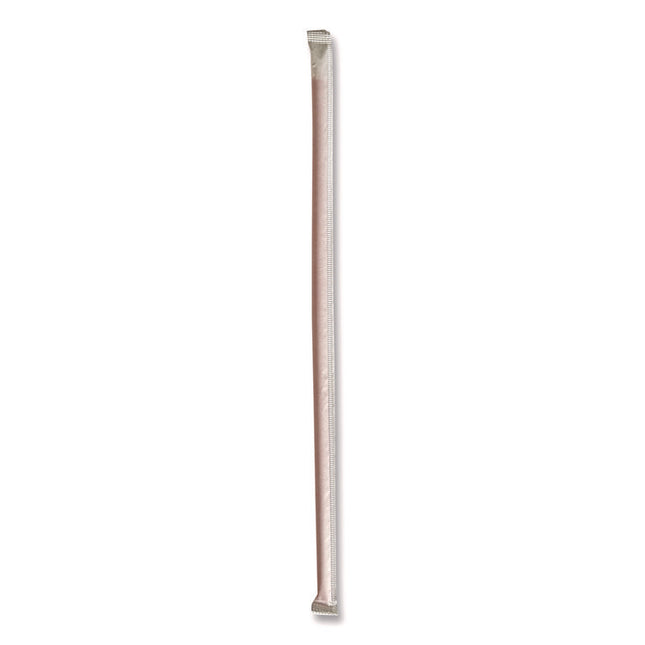 Wrapped Giant Straws, 10.25", Polypropylene, Red, 1,200/Carton
