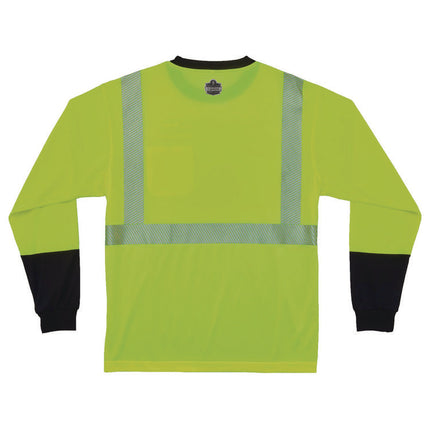 GloWear 8281BK Class 2 Long Sleeve Shirt with Black Bottom, 9X-Large Long, Lime
