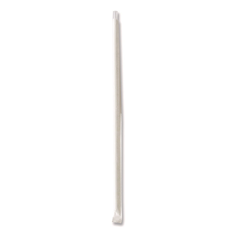 Wrapped Jumbo Straws, 10.25", Polypropylene, Clear, 2,000/Carton