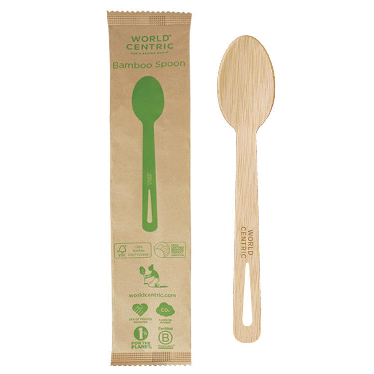 Bamboo Cutlery, Spoon, Paper, Natural, 750/Carton