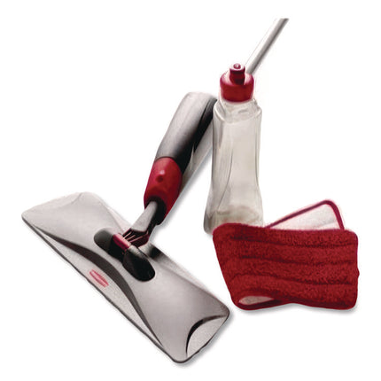 Reveal Microfiber Spray Mop Kit, Microfiber Head, 54.5" Silver/black Handle