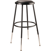 6400 Series Height Adjustable Heavy Duty Vinyl Padded Steel Stool, Supports 500 lb, 25" to 33" Seat Height, Black Seat/Base
