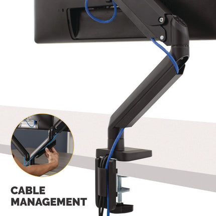 Platinum Series Single Monitor Arm, For 30" Monitors, 360 Deg Rotation, 180 Deg Tilt, 360 Deg Pan, Black, Supports 20 Lb