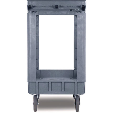 Two-Shelf Utility Cart, Plastic, 2 Shelves, 500 lb Capacity, 17.25" x 40" x 33.5", Gray