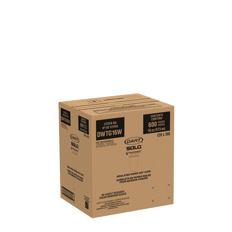 Thermoguard Insulated Paper Hot Cups, 16 oz, White Sustainable Forest Design, 30/Pack