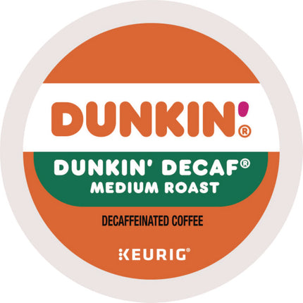 K-Cup Pods, Dunkin' Decaf, 22/box