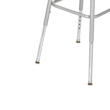 6300 Series Height Adjust Heavy Duty Square Seat Steel Stool, Backless, 500lb, 23.75" to 31.75" Height, Brown Seat, Gray Base