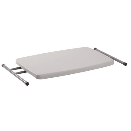 Height Adjustable Personal Folding Table, Rectangular, 20 x 30 x 27.87, Speckled Gray Top, Gray Base/Legs