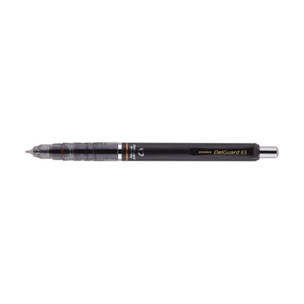 Delguard Mechanical Pencil, 0.5 mm, HB (#2), Black Lead, Black Barrel, 3/Pack