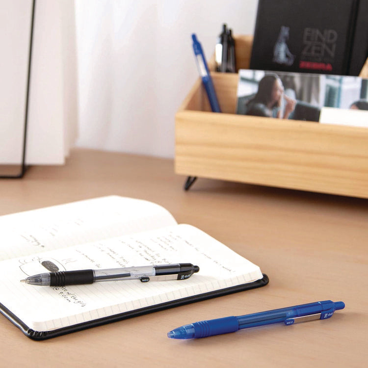 Z-Grip Ballpoint Pen, Retractable, Medium 1 mm, Black Ink, Clear/Black Barrel, 24/Pack