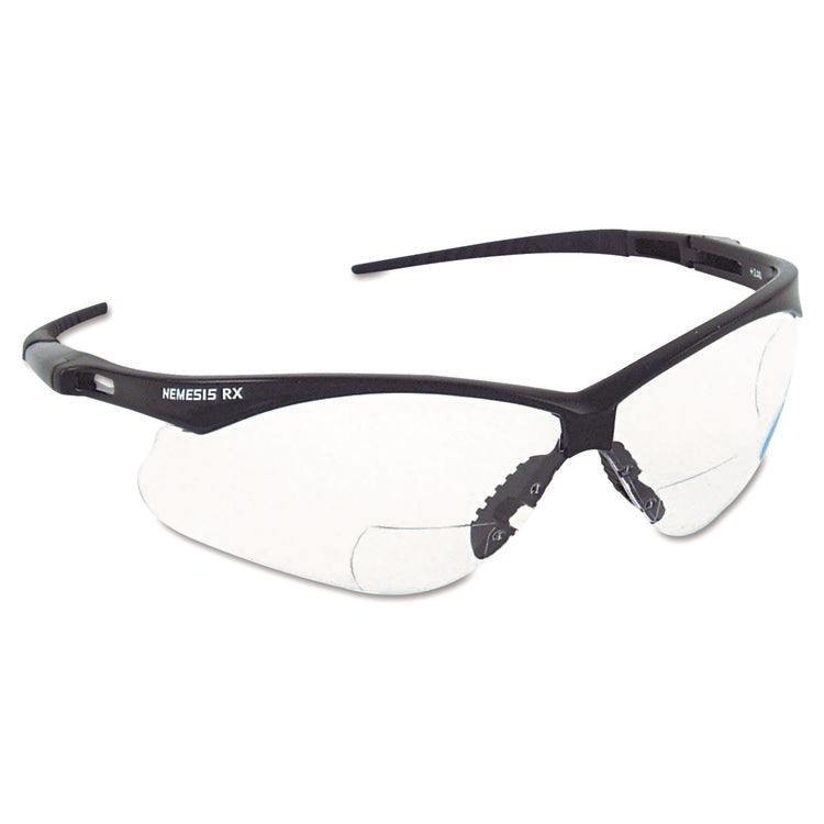 V60 Nemesis Rx Reader Safety Glasses, Black Frame, Smoke Lens, +2.0 Diopter Strength