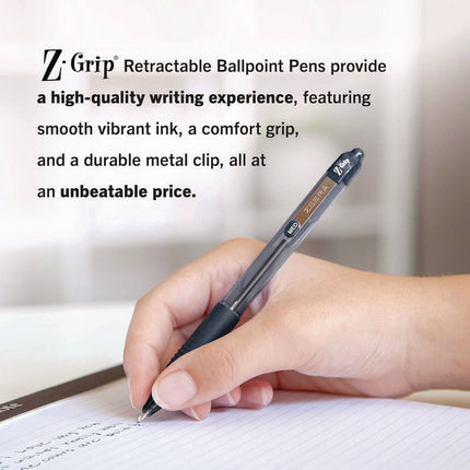 Z-Grip Ballpoint Pen, Retractable, Medium 1 Mm, Assorted Ink And Barrel Colors, 48/pack