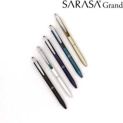Sarasa Grand Gel Pen, Retractable, Fine 0.7 mm, Black Ink, Gold/Translucent Black Barrel