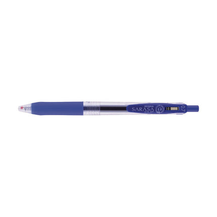 Sarasa Clip Gel Pen, Retractable, Medium 0.7 mm, Blue Ink, Clear/Blue Barrel, 12/Pack