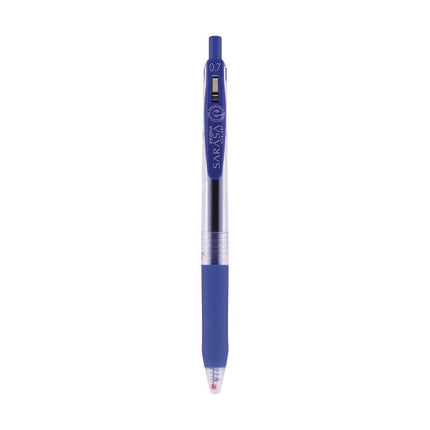 Sarasa Clip Gel Pen, Retractable, Medium 0.7 mm, Blue Ink, Clear/Blue Barrel, 12/Pack