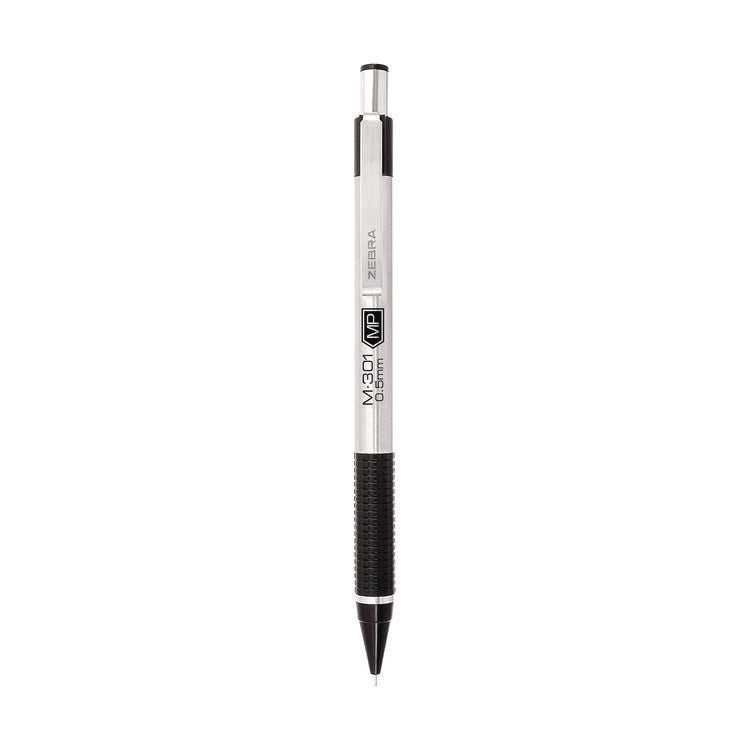 M-301 Mechanical Pencil, 0.5 mm, HB (#2), Black Lead, Silver/Black Barrel, 2/Pack