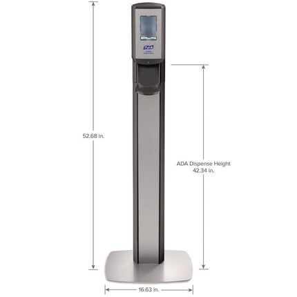 Messenger Cs8 Silver Panel Floor Stand With Dispenser, 1,200 Ml, 15.13 X 16.62 X 52.68, Graphite/silver