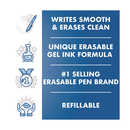 FriXion Ball Erasable Gel Pen, Stick, Fine 0.7 mm, Assorted Ink and Barrel Colors, 3/Pack