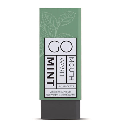 Individual Mouthwash Packets, Display Pack, Mint Flavor, 0.37 oz Packet, 20/Pack