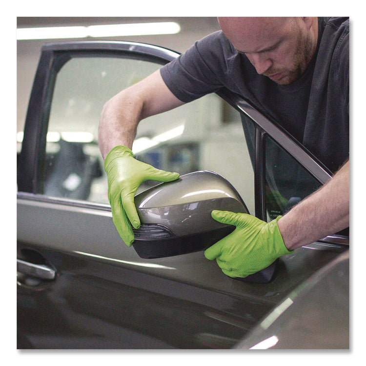 Heavy-Duty Industrial Nitrile Gloves, Powder-Free, 8 mil, 2X-Large, Green, 100 Gloves/Box, 10 Boxes/Carton