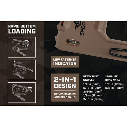 Hi-Start Hand Tacker, T50 Style Staples (0.25" to  0.56") and 18-gauge Brads (0.5" to 0.63")